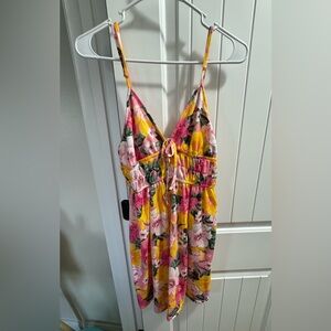 Pink and Yellow Floral Dress